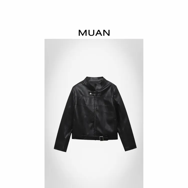 木岸MUAN：《利落皮衣》定制高级外套简约皮衣上衣女CQ-YJ-23990