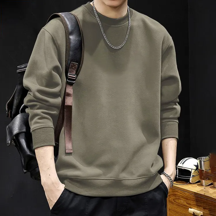 仓石一树秋冬圆领长袖卫衣男加厚加绒宽松百搭上痞帅慵懒风男装