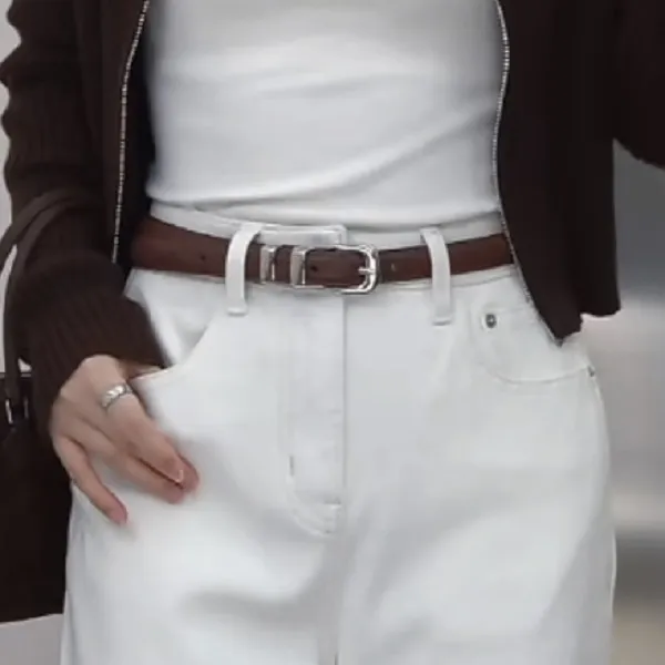 【153的日常】复古风腰带时尚百搭棕色简约经典24XS082