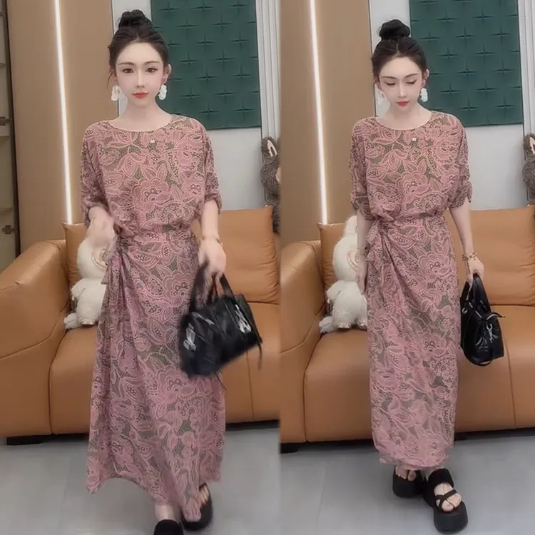 2025春夏季新款时尚显瘦气质网红高档洋气女高级宽松大码连衣裙潮