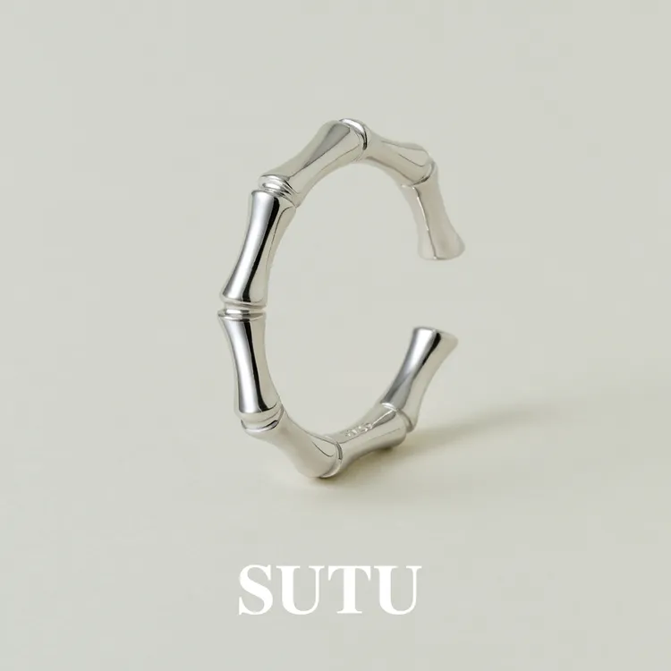 925银戒指 竹节戒指小众设计气质简约百搭食指戒时尚高级感指环