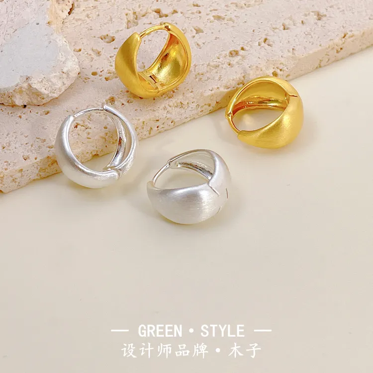 铜合金耳饰 【新款拉丝耳扣】春季百搭轻奢简约时尚设计师耳饰-A29