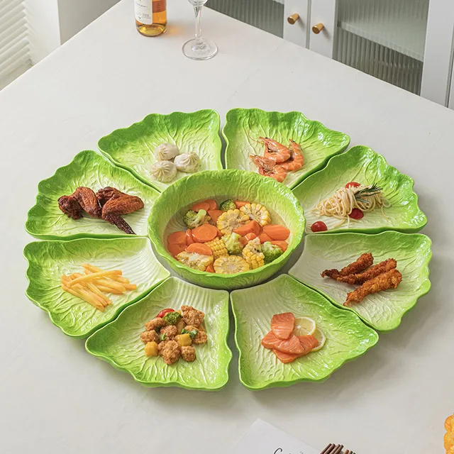 过年团圆饭拼盘餐具白菜碗盘子菜盘家用2025新款碗碟碗盘套装组合