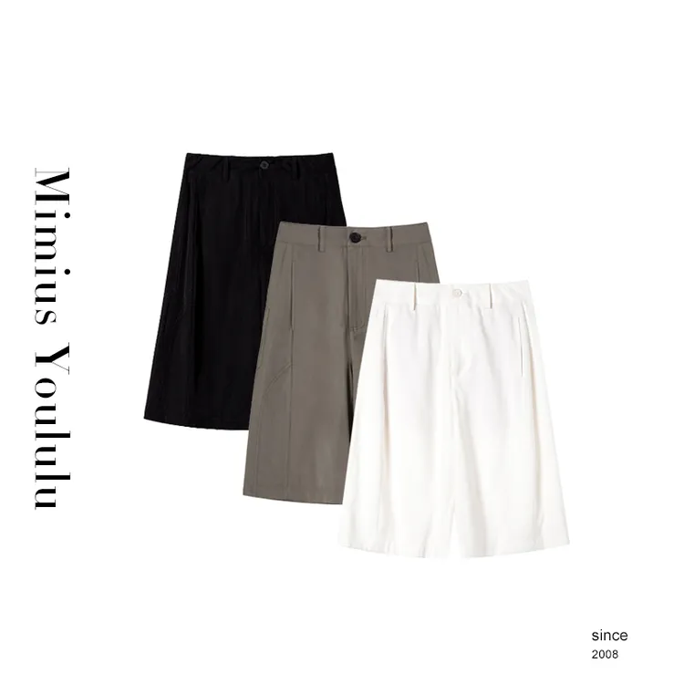【mimius】P 复古高阶立裁百搭基础款工装五分裤（正腰） G05603