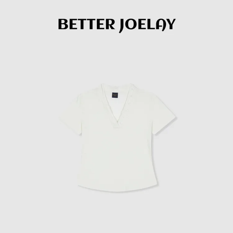 （MY）BETTER JOELAY-【纤影纯色】时尚小版百搭短袖T恤休闲风KH3236