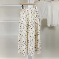 麦迪尚品【夕Y】5091040 春季简约小清新碎花长半裙品牌女装
