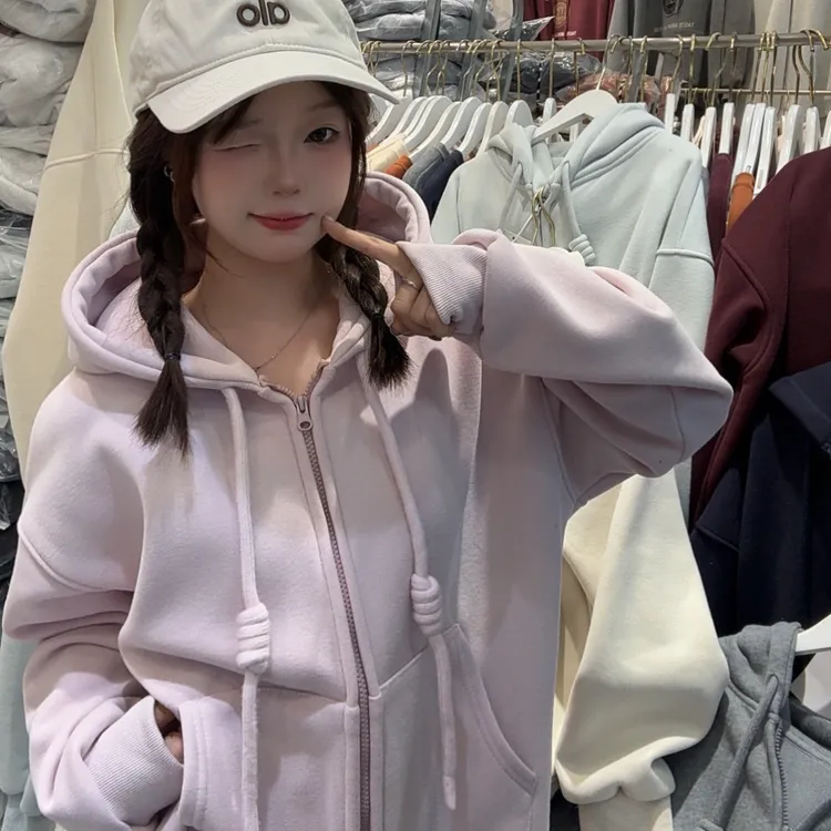 【常规加绒加厚】悠米推荐角度秋冬奥利绒加绒加厚常规连帽卫衣0000