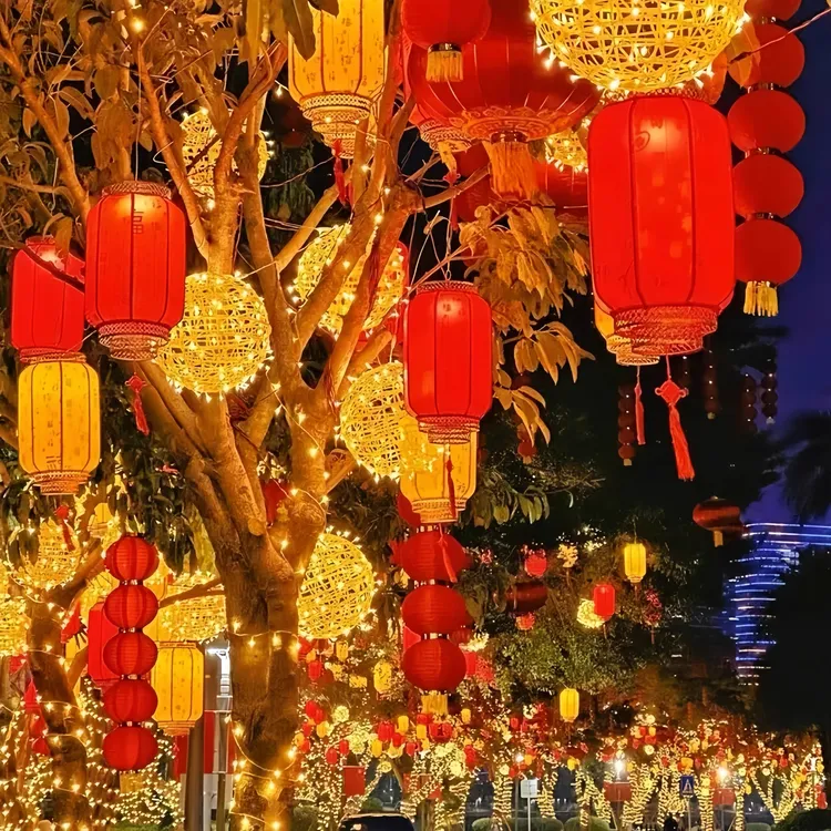 古诗词灯串霓虹灯氛围藤球街道景观公园装饰灯户外亮化挂树发光字