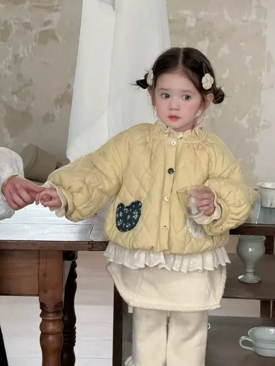 【现货】郝叔童品冬季新款2025时尚女童洋气网红加绒夹棉外套HR5423