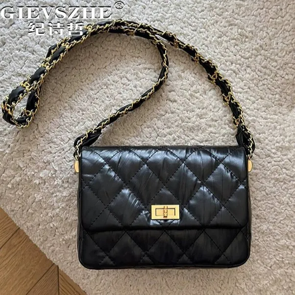 纪诗哲包包女款小香风粗链条菱格包单肩斜挎小方包送老婆双旦礼物