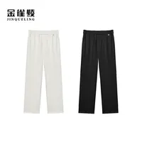 金雀绫【长腿大王】休闲风高腰微弹舒适加宽加大休闲裤SZA3KL652