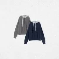 【雪大专属】经典连帽款简约舒适拼色上衣长袖毛衣LSM240978Y
