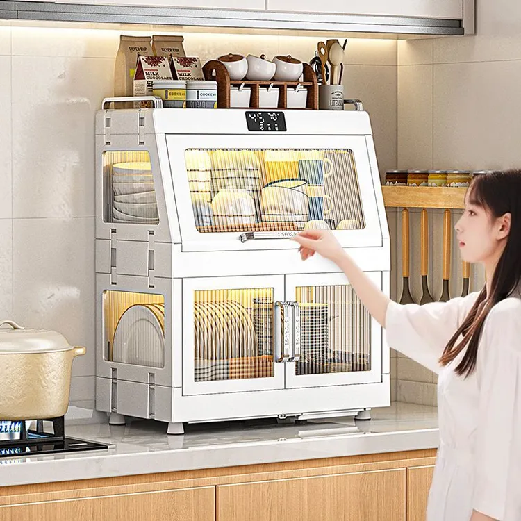 带烘干紫外线消毒碗柜碗架沥水碗盘收纳柜收纳架全封闭带盖防虫尘
