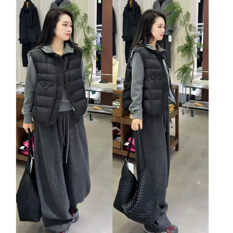 流行一整套2025秋冬季新款时尚气质慵懒风百搭上衣马甲裤子三件套