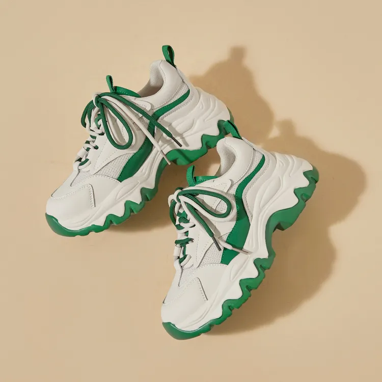 玛古芭厚底老爹鞋女潮流撞色时尚运动休闲鞋女士增高百搭运动鞋