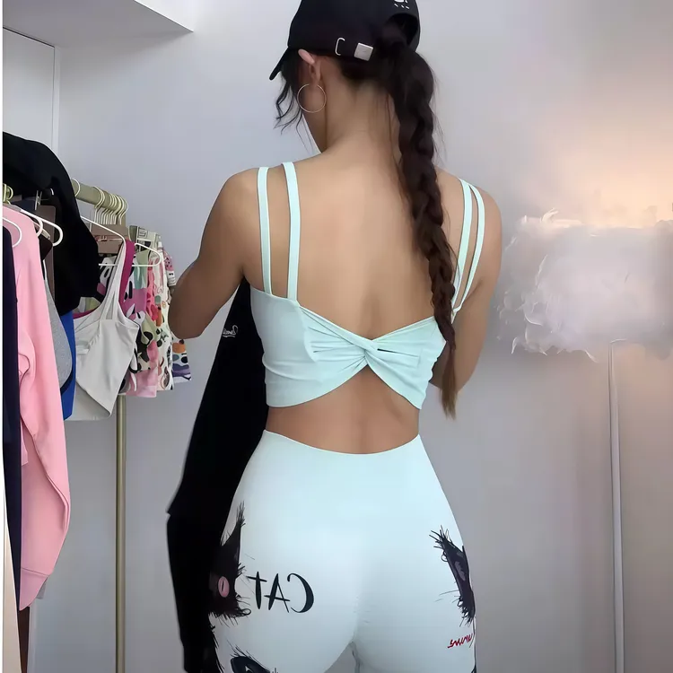 固定一体式运动内衣女防震收副乳跑步瑜伽美背健身速干训练背心