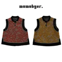 MUMUBYER •“金秋时节”油丝香云纱提花撞真丝丝绒马甲