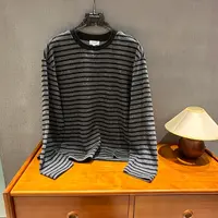 Sufeng高端线磨绒面柔软宽松条纹卫衣T25060
