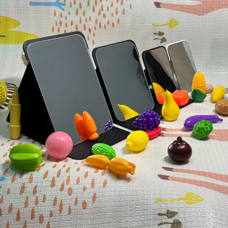 伯尔纳折叠镜子化妆镜便携式随身携带宿舍桌面女生化妆镜小镜子