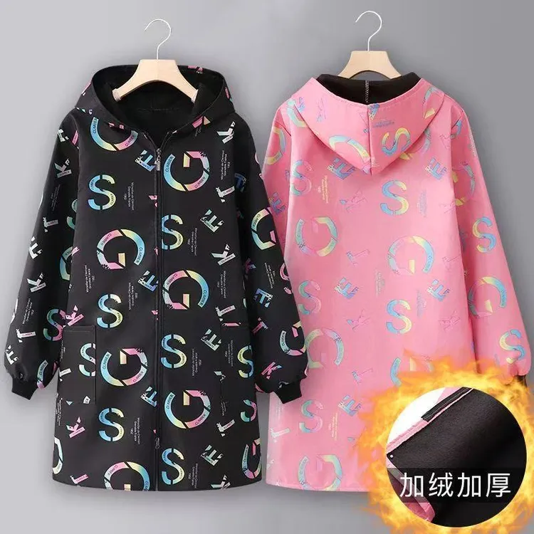 正穿围裙厨房家用罩衣新款冬季加绒加厚长袖防水上班大人工作服qt