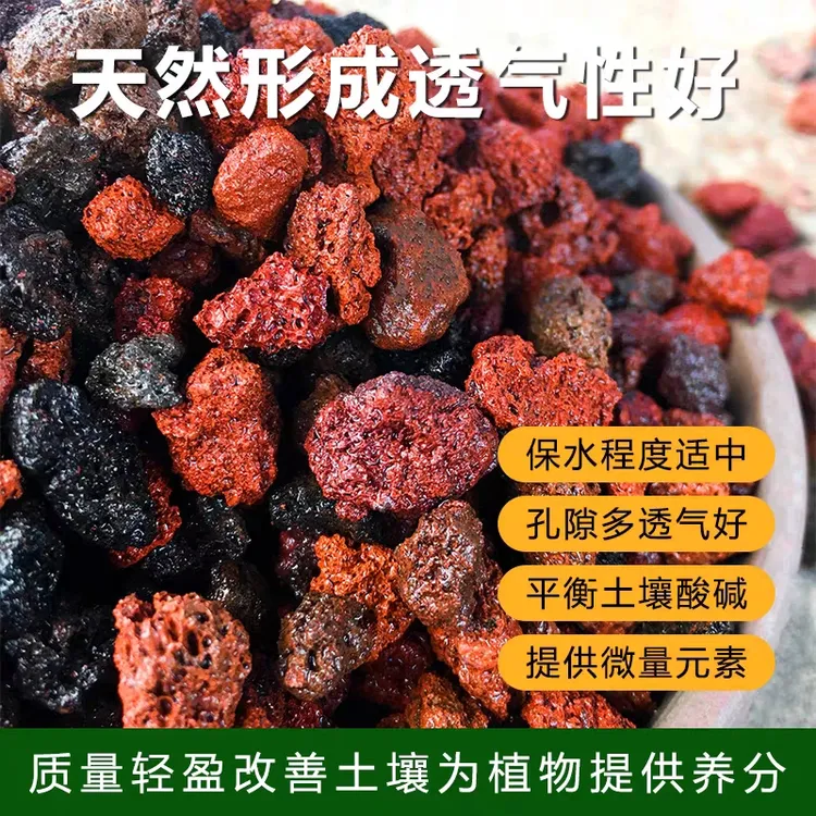 天然红火山石养鱼水族过滤石多肉兰花专用拌土火山岩颗粒种植铺面