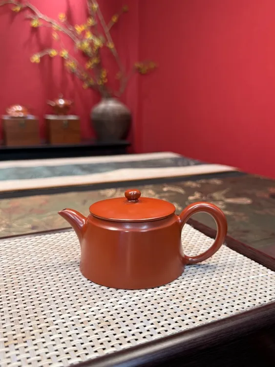 江南·潮州手拉壶红泥薄胎大口壶泡茶器潮州手拉壶