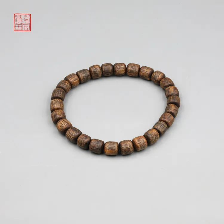 沉香【沉水精品】海南莺歌绿棋楠沉水随型单圈沉香手串 -CX562