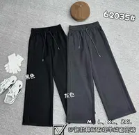 62035秋冬加绒保暖修身口袋直筒休闲长裤高腰运动风