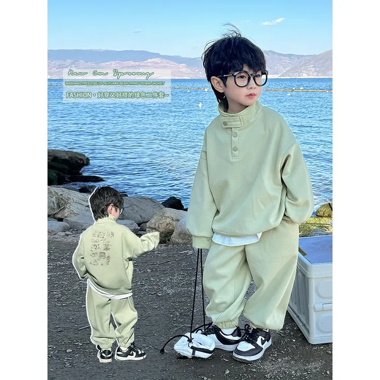 英国MK&DK男童秋装套装2025新款儿童潮帅气春秋季时髦卫衣两件套