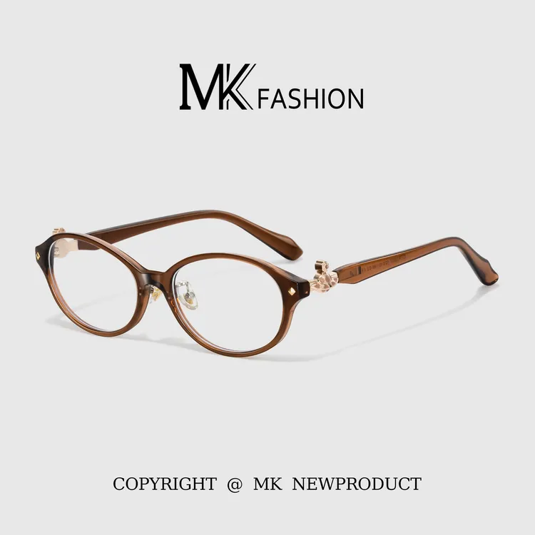 中古风书呆子眼镜近视女款度数可配复古茶色土星椭圆眼睛框镜架女