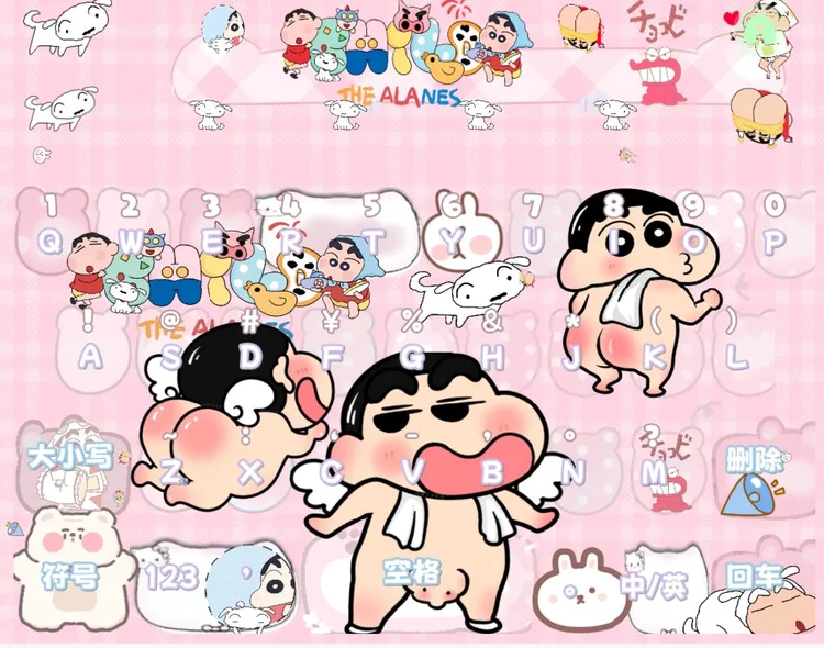 【 洗澡小新 】 苹果安卓百度输入法皮肤双色键盘