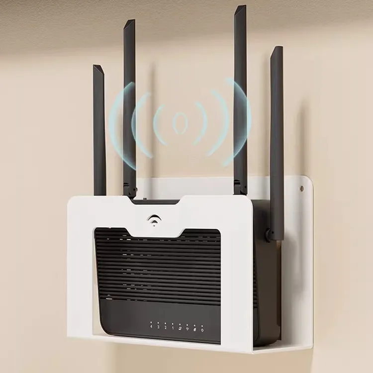 wifi墙壁电视挂墙上机顶盒路由器放置架置物收纳盒免打孔托架支架