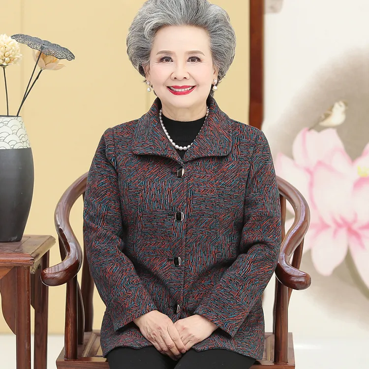 中老年女装妈妈装春装外套洋气母亲衣服新款上衣60岁70奶奶装外衣