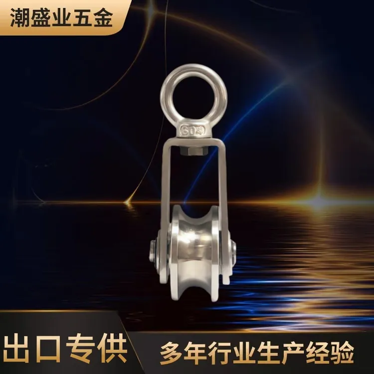 304不锈钢万向定滑轮轴承小吊轮起重钢丝绳攀岩健身拉力滑轮迷你
