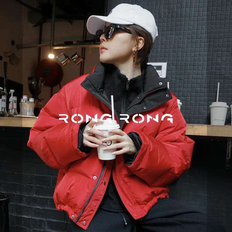 溶溶【双面神器】RONG进口LAGO95三星安心白鹅绒双面穿羽绒服O34306