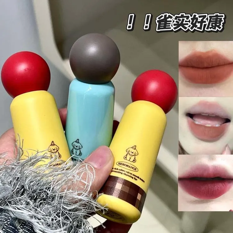 韩系春日桃粉哑光雾面唇泥防水不掉色显白纯欲平价口红液夏日新款