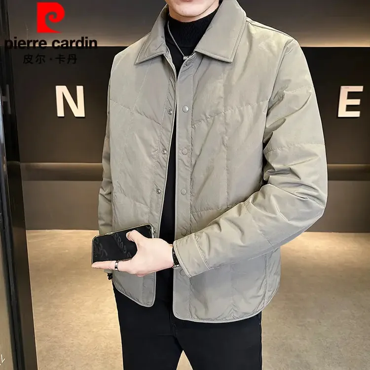皮尔卡丹2025新款冬季男士加厚时尚羽绒服高档白鸭绒休闲保暖上衣