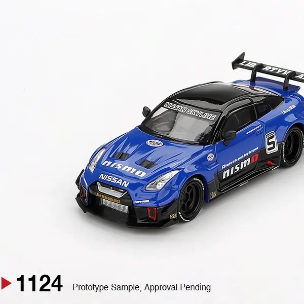 预售】MINIGT车模 1:64 #1124 日产 GTR R35 蓝色 合金汽车模型