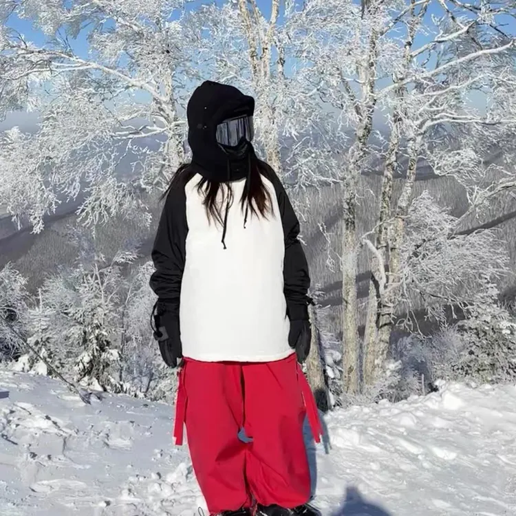 滑雪卫衣 2L加厚黑白拼色/ 全白 防水加绒男女同款 冷星人必备