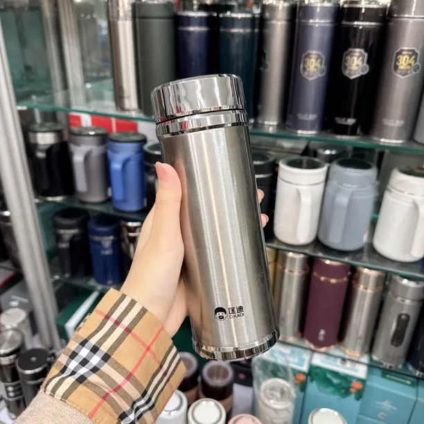 匡迪高档真空不锈钢保温杯水杯男女商务泡茶车载便携过滤茶杯