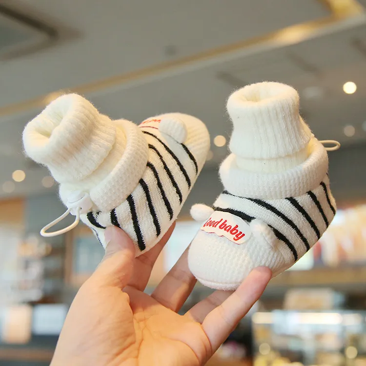 秋冬婴儿鞋袜加厚保暖宝宝软底学步鞋男女幼儿0-3-6个月1岁脚套