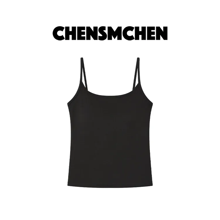 CHENSMCHEN 纯色带胸垫小吊带背心女夏季百搭美背内搭CSB3016NL