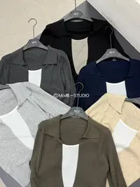 【可可家】秋冬百搭长袖假两件上衣