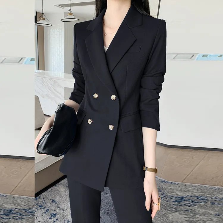 高端显瘦西装外套女胖MM大码西服外套面试工作服主持人职业人套装