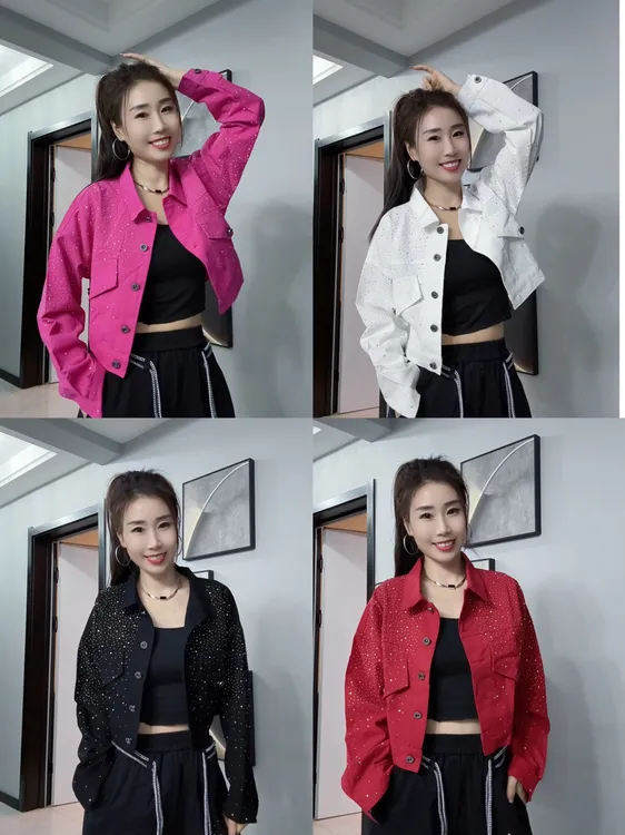 爆款水洗棉烫钻上衣外套580-（CX）