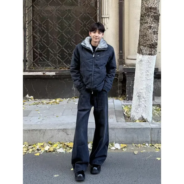 幽灵哈灵顿座山雕夹克男款冬季美式高街短款外套cleanfit潮牌棉服