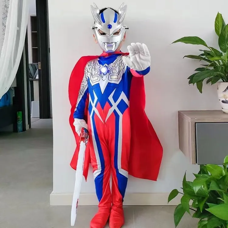 赛罗奥特曼衣服儿童服装男童赛罗迪迦演出cos连体衣紧身衣表演服