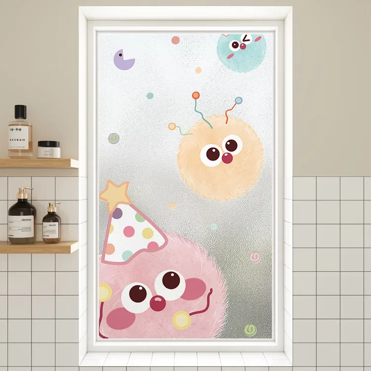 卡通窗户防窥膜透光不透人隐私贴膜卫生间门贴浴室玻璃贴纸防走光