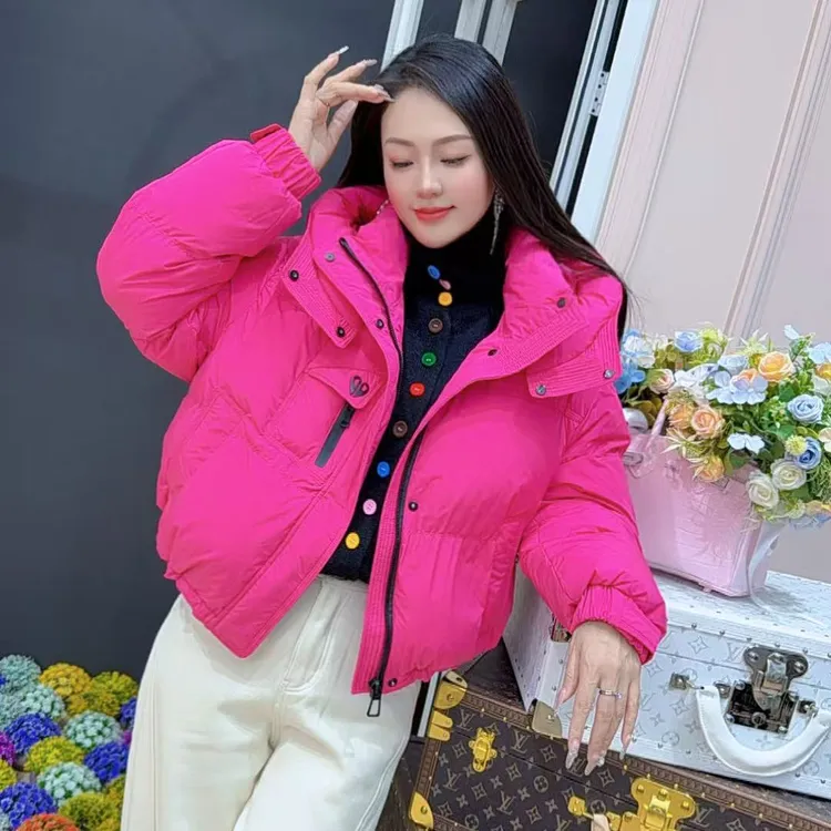 1020高级感连帽羽绒服女2025冬季新款小个子加厚外套