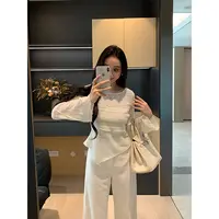 XINYI【云朵绵绵】秋季喇叭袖渐变雪纺衫女显瘦上衣X625E15124